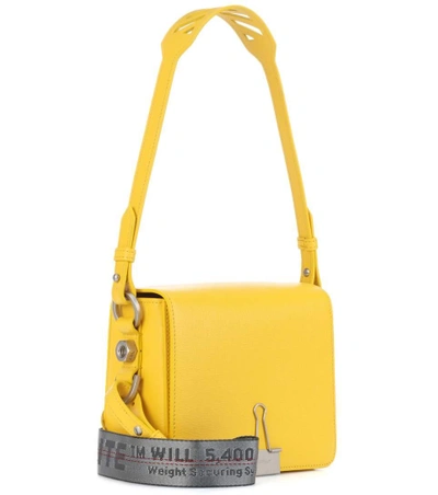 Shop Off-white Binder Clip Leather Shoulder Bag