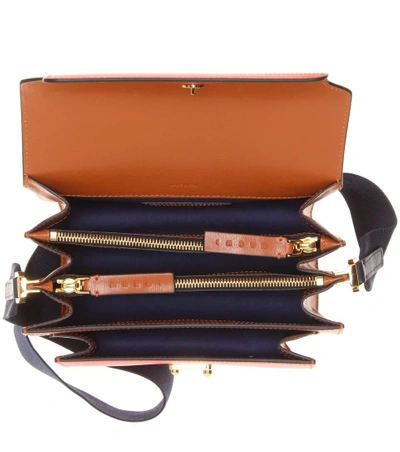 Shop Marni Trunk Leather Shoulder Bag In Multicoloured