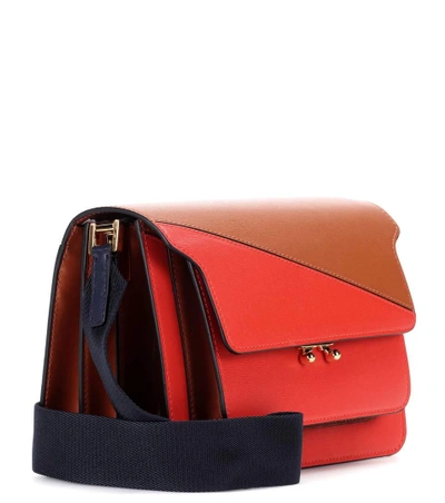 Shop Marni Trunk Leather Shoulder Bag In Multicoloured