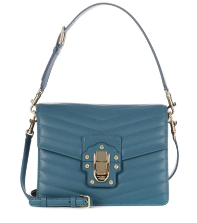 Shop Dolce & Gabbana Lucia Leather Shoulder Bag In Blue