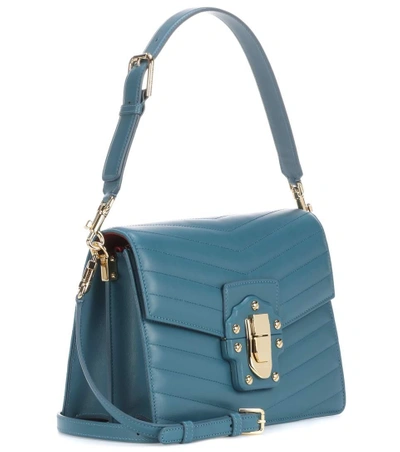 Shop Dolce & Gabbana Lucia Leather Shoulder Bag In Blue