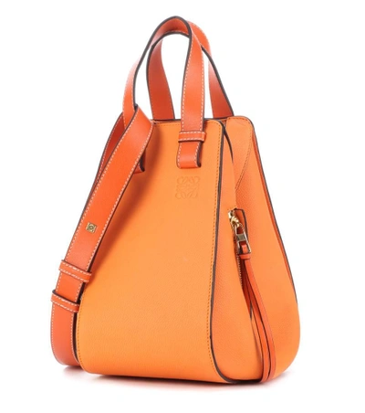 Shop Loewe Hammock Leather Shoulder Bag In Apricot