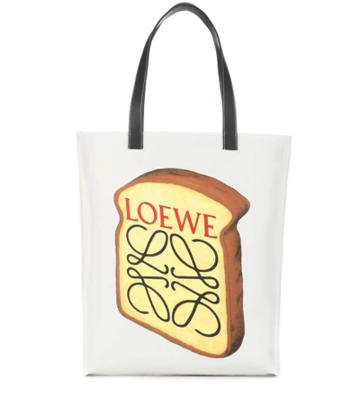 Shop Loewe Toast Printed Canvas Tote In Off