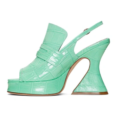 Shop Sies Marjan Green Croc Ellie Loafer Heels In Savoy Green