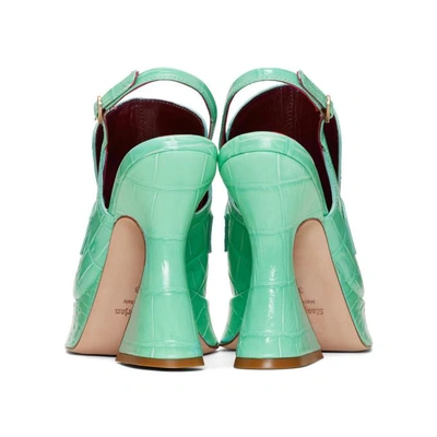 Shop Sies Marjan Green Croc Ellie Loafer Heels In Savoy Green