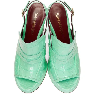 Shop Sies Marjan Green Croc Ellie Loafer Heels In Savoy Green