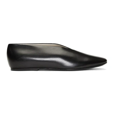 Shop Lemaire Black Leather Slippers In 999 Black