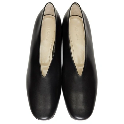 Shop Lemaire Black Leather Slippers In 999 Black