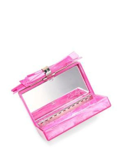 Shop Edie Parker Wolf Shard Box Clutch In Steel Pearlescent