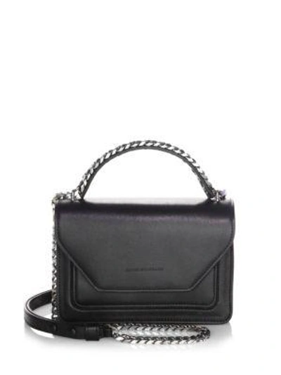 Shop Elena Ghisellini Eclipse Colorblock Leather Shoulder Bag In Black
