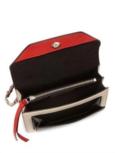 Shop Elena Ghisellini Eclipse Colorblock Leather Shoulder Bag In Black