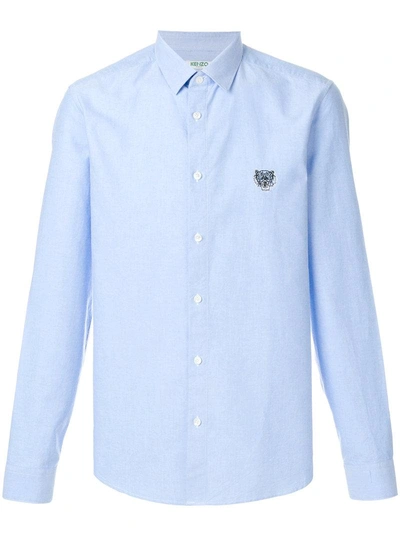 Shop Kenzo Tiger Plaque Shirt In Blue