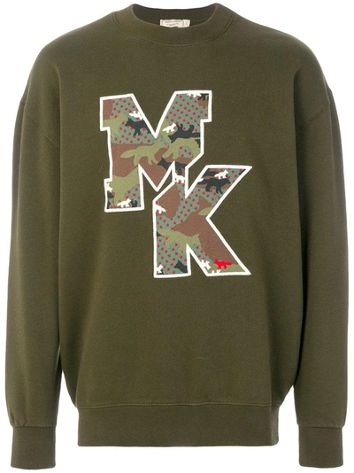 Shop Maison Kitsuné Logo Print Sweatshirt