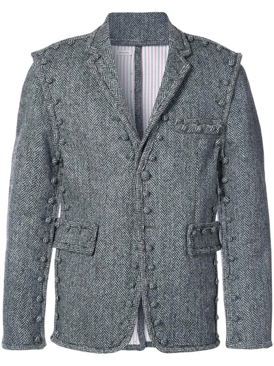 Shop Thom Browne Assembled 220 Button Modular Blazer In Black