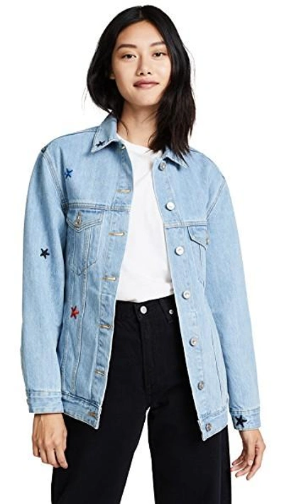 Shop Etre Cecile Oversized Denim Jacket In Light Blue
