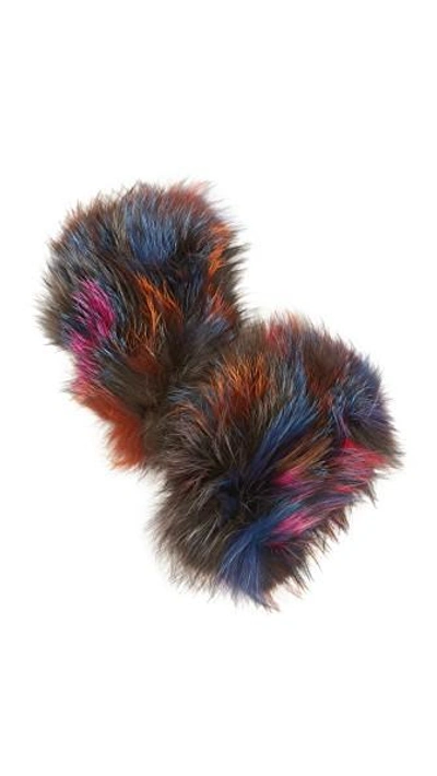 Shop Jocelyn Fingerless Fur Gloves In Dark Multi