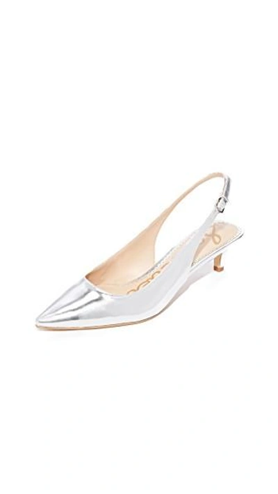 Sam Edelman Ludlow Slingback Pumps In Soft Silver ModeSens