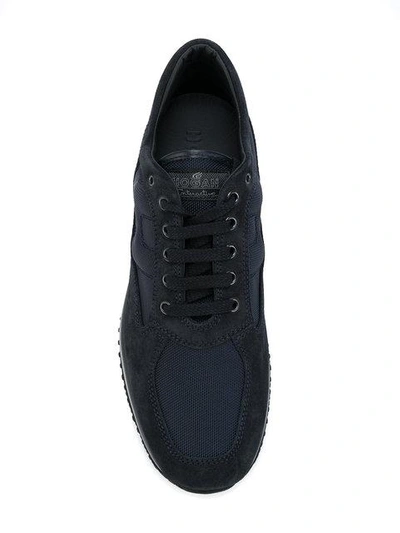 Shop Hogan Logo Panel Low-top Sneakers In Blue