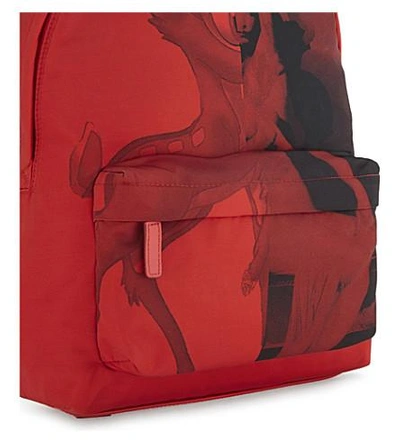 Shop Givenchy Bambi Print Canvas Backpack In Red