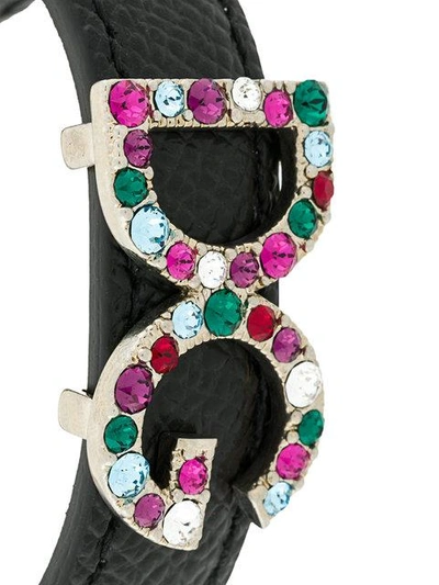 Shop Dolce & Gabbana Dg Crystal Detail Bracelet In Black