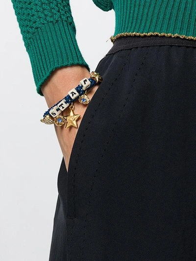 Shop Dolce & Gabbana Star Dice Charm Bracelet In Blue