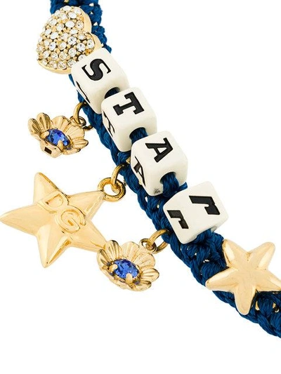 Shop Dolce & Gabbana Star Dice Charm Bracelet In Blue