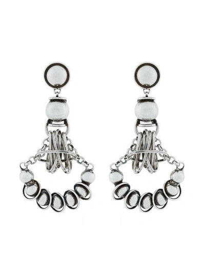 Shop Dannijo Ajax Circular Pendant Earrings In Metallic