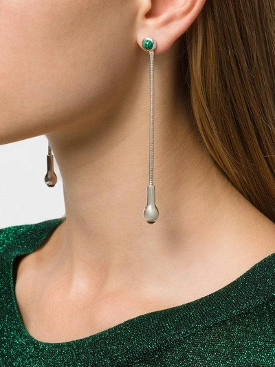 Shop Pamela Love Sol Malachite Earrings In Metallic