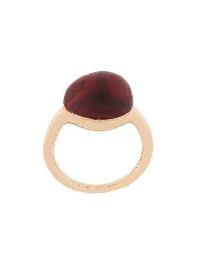 Shop Pomellato 9kt Yellow Gold Rouge Passion Synthetic Orange Sapphire Ring - Metallic