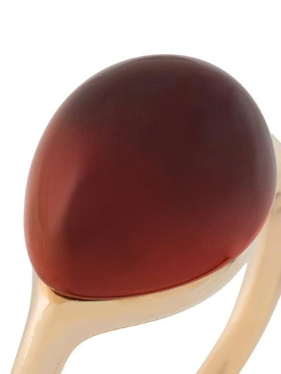 Shop Pomellato 9kt Yellow Gold Rouge Passion Synthetic Orange Sapphire Ring - Metallic