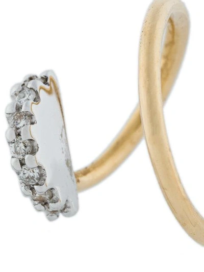 Shop Maria Black 14kt Gold Lila Blanc Twirl Diamond Earrings (pair) In Metallic