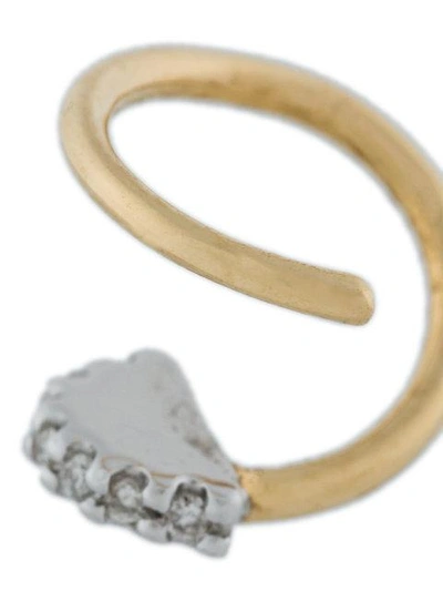 Shop Maria Black 14kt Gold Lila Blanc Twirl Diamond Earrings (pair) In Metallic