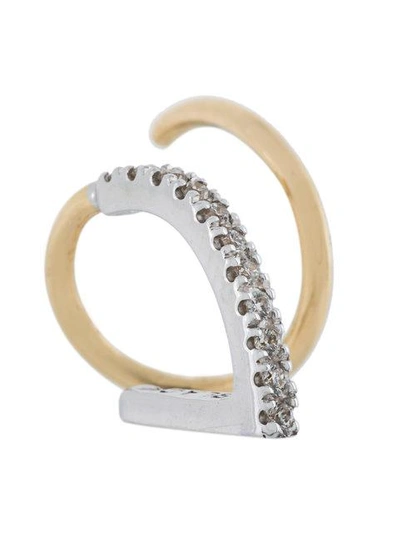Shop Maria Black Bela Blanc Twirl Diamond Earrings (pair) - Metallic
