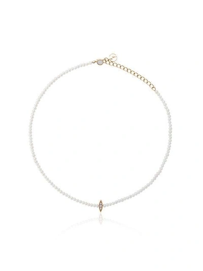 Shop Anissa Kermiche 14kt Rose Gold Perle Rare Pearl And Diamond Choker In White