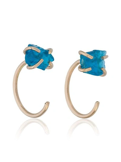 Shop Melissa Joy Manning Blue Apatite Earrings In Metallic