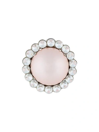 Shop Miu Miu Embellished Clip On Earrings