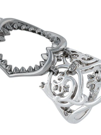 Shop Stephen Webster Articulated Long Finger Ring In Metallic