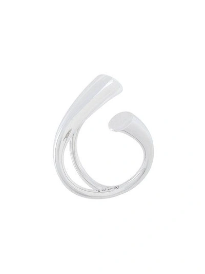 Shop Charlotte Chesnais Simple Palm Ring In Metallic