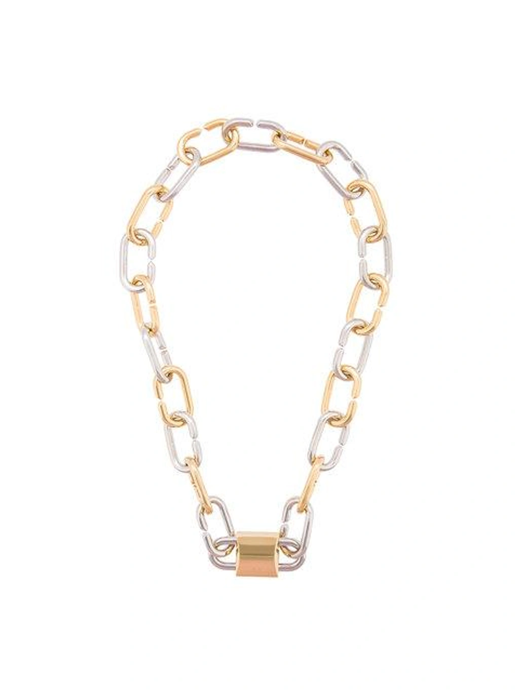 Alexander Wang Broken Link Double Lock Choker Necklace In Gold 