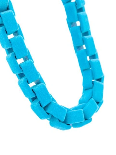 Shop Wanda Nylon Flocked Chain Choker Necklace - Blue