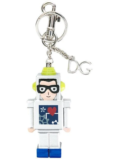 Shop Dolce & Gabbana Robot Keyring In 80995