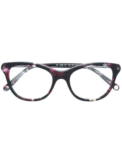 Shop Balmain Round Frame Glasses - Black