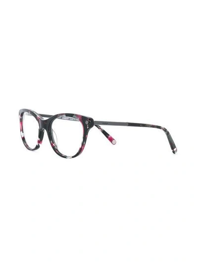 Shop Balmain Round Frame Glasses - Black