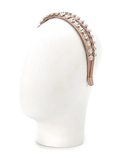 Shop Miu Miu Crystal-embellished Double Headband