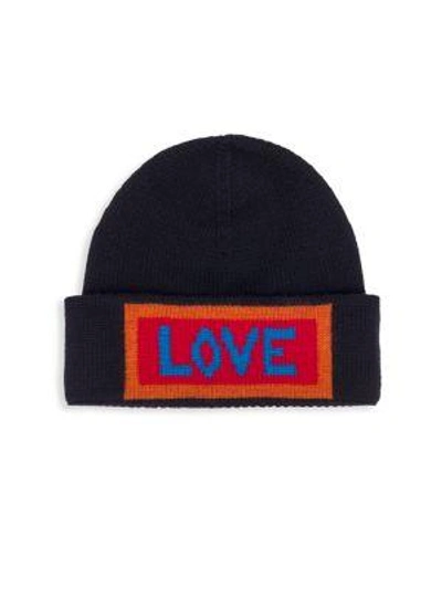 Shop Fendi Love Wool Hat In Black