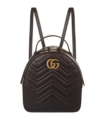 Shop Gucci Marmont Chevron Backpack In Perfect Pink
