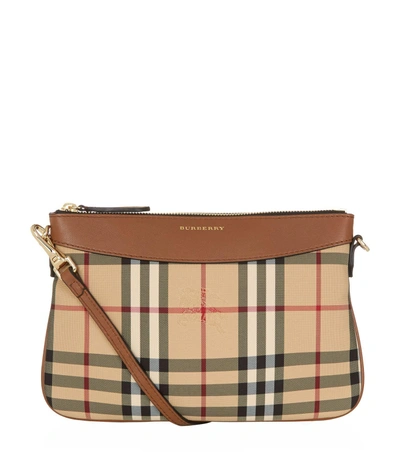Shop Burberry Horseferry Check Clutch Bag In Brown