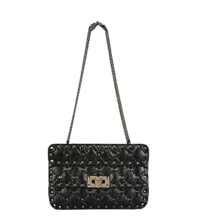 Shop Valentino Small Rockstud Spike Shoulder Bag, Black