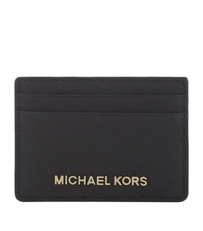 Shop Michael Kors Jet Set Travel Card Holder In Aluminium