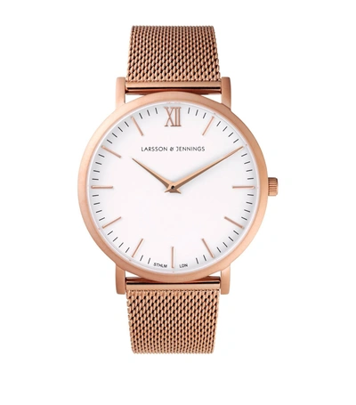 Shop Larsson & Jennings Chain Metal Watch In White